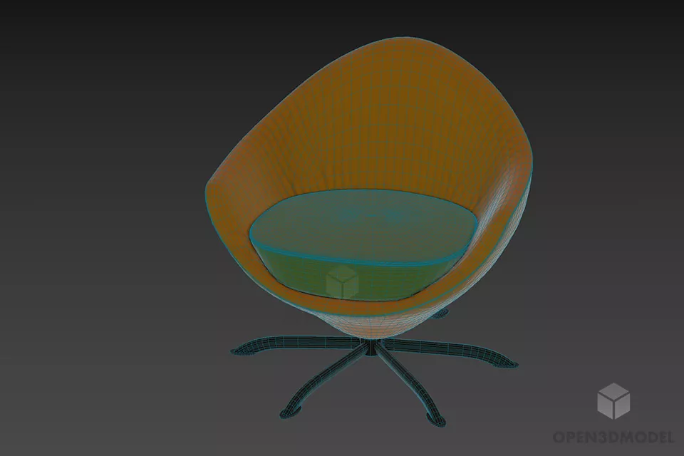 Modernism Leather Armchair Italia 3d model 3