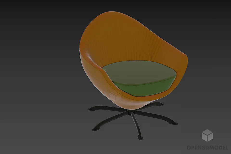 High Back Armchair Vilem 3d model