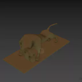 Tableware Figurine Leopard 3d model