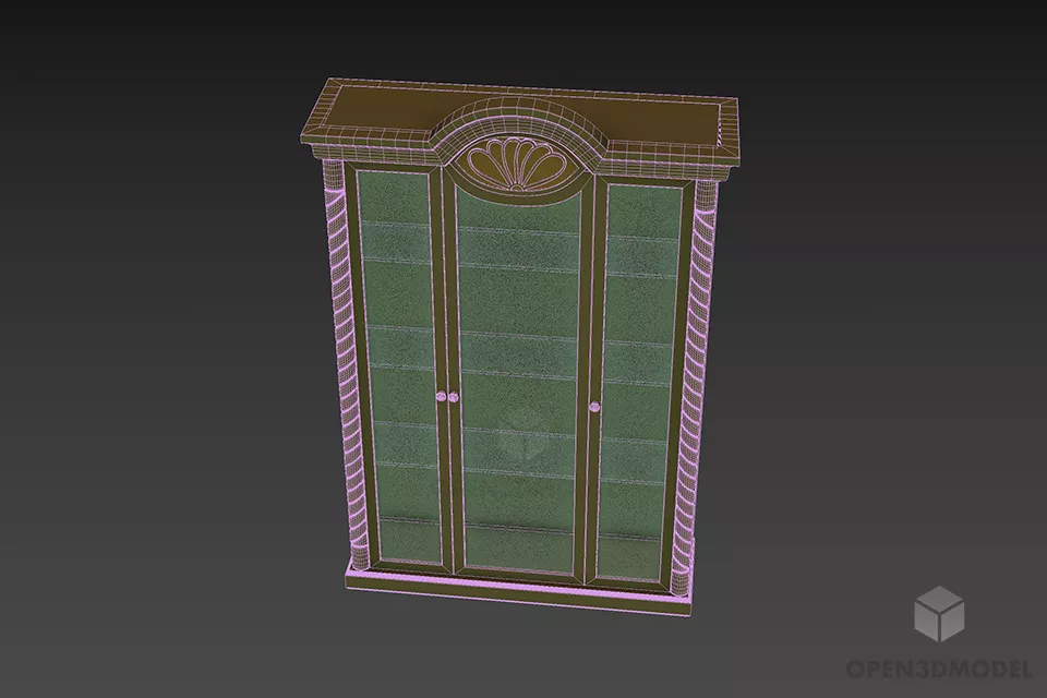 Antique Glass Cabinet 3d model 3