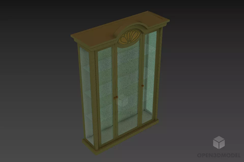 Kitchen Cupboard With Vertical Wood Textures 3d model