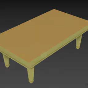 Rectangle Low Coffee Table Wooden Material 3d model
