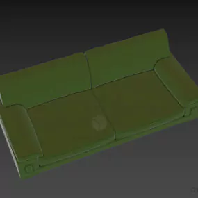 Two Seaters Sofa Leather Furniture 3d model