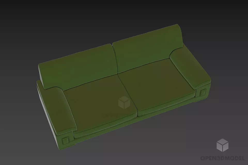 Upholstery Sofa With Smooth Edge 3d model