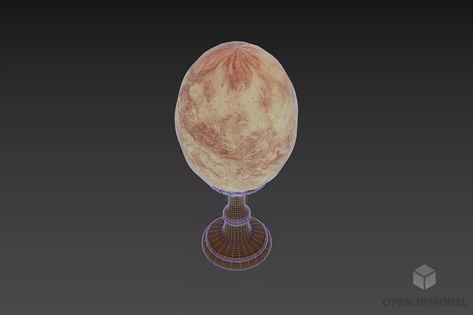 Figurine Easter Egg On Stand 3d model 2