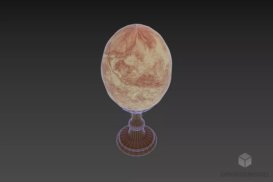 Figurine Easter Egg On Stand 3d model 3