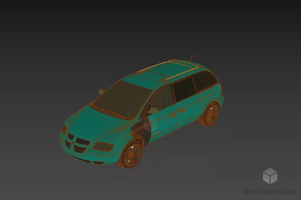 Caravan Car 3d model 2