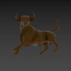 Brass Bull Figurine 3d model