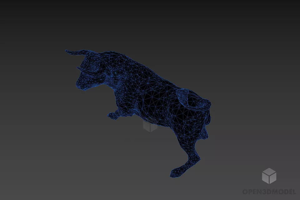 Bull Running Animal 3d model 2