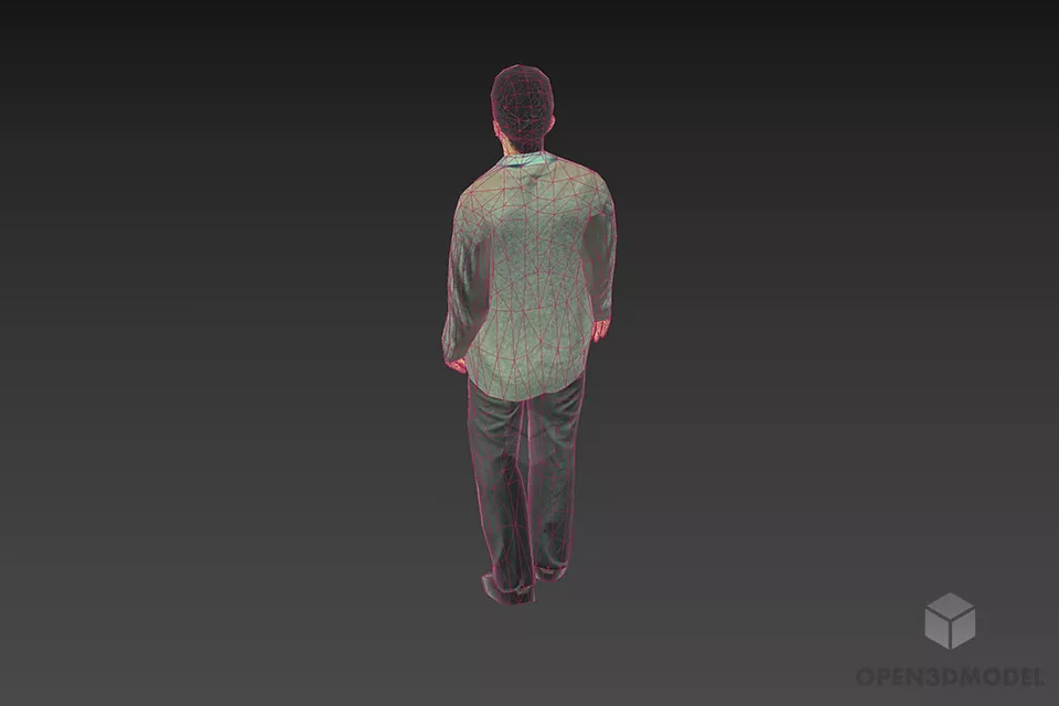 Single Man Character Standing Pose 3d model 3