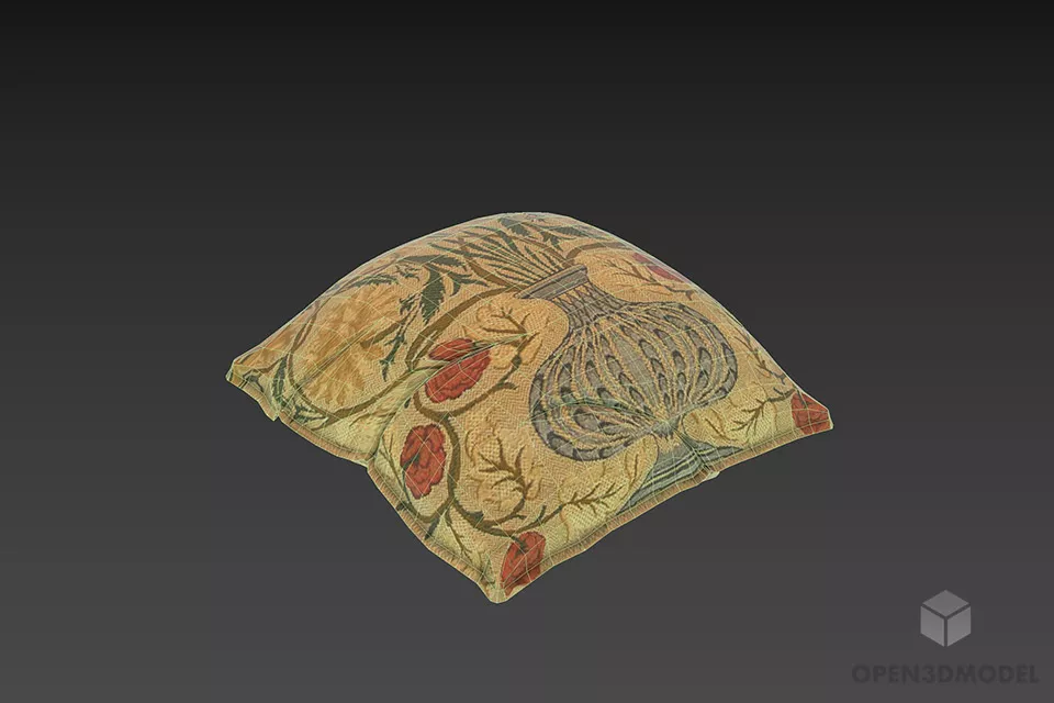 Upholstery Textile Pillow Traditional Style 3d model 2