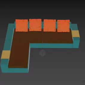 Upholstery Sectional Sofa Polone 3d model