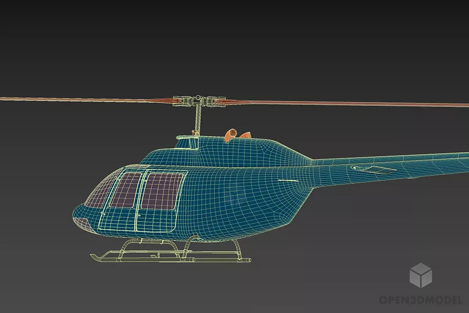 Small Rescue Utilities Helicopter 3d model 2