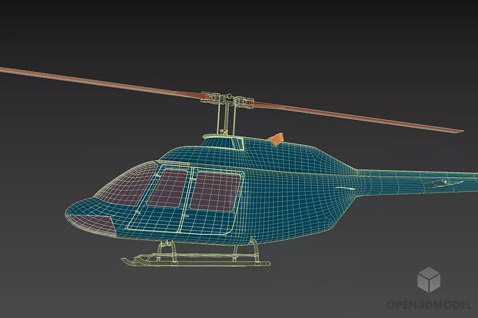 Small Rescue Utilities Helicopter 3d model 3