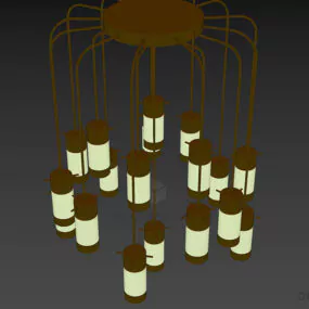 Pendant Lamp Cage Shape Lusso 3d model