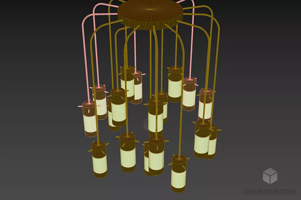 Pendant Lamp Cage Shape Lusso 3d model 3