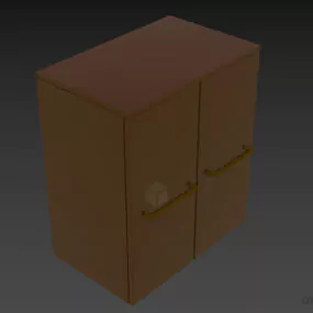 Locker On Wall With Horizontal Handle 3d model