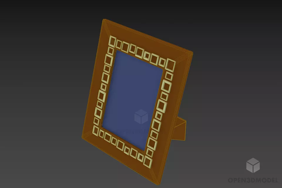Black Photo Frame 3d model 2