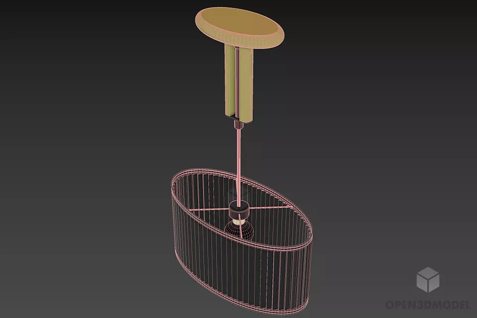 Pendant Lamp Oval Shape 3d model 2