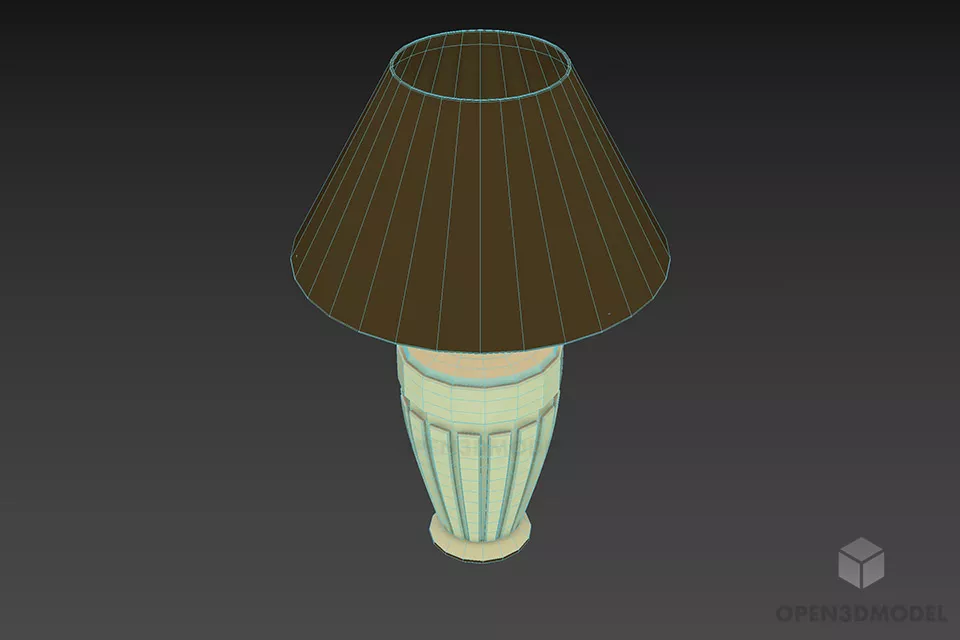 Hotel Antique Lamp Porcelain Vase Stand 3d model 2