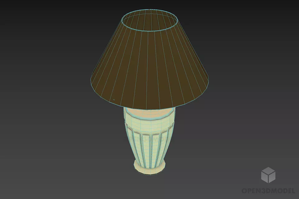 Hotel Antique Lamp Porcelain Vase Stand 3d model 3