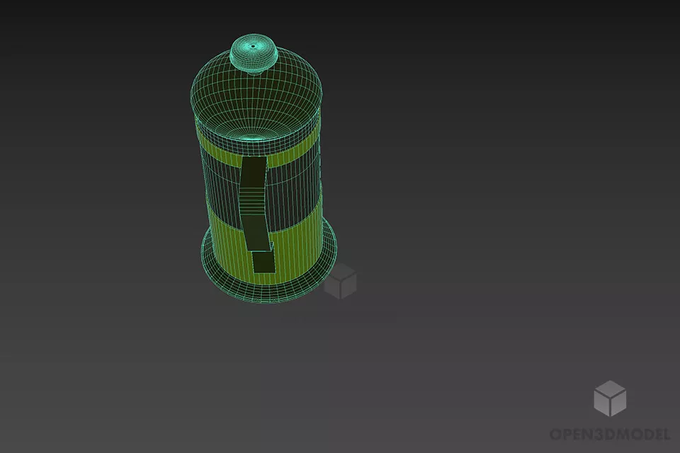 Glass Teapot With Steel Stand 3d model 2