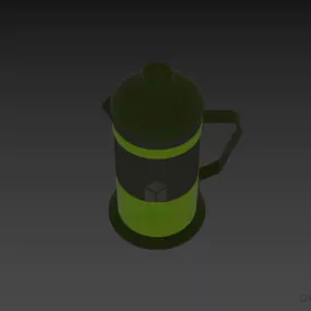 Glass Teapot With Steel Stand 3d model