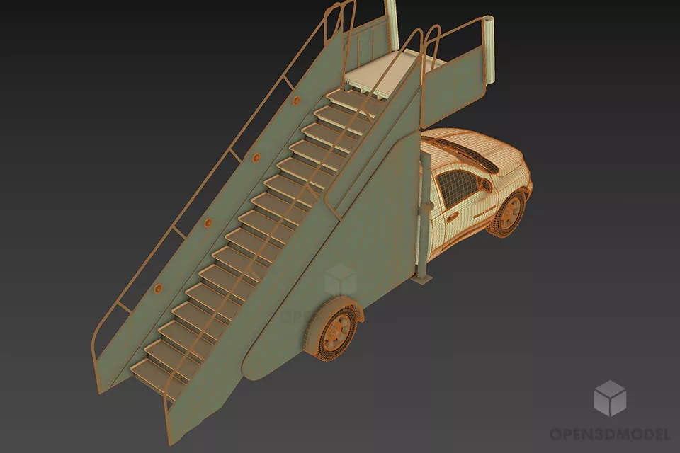 Airport Staircase Vehicle 3d model 2
