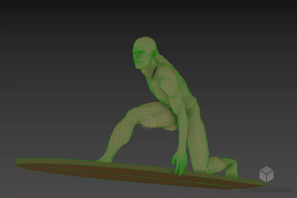 Figurine Man On Skateboard 3d model 3