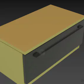 Black Door Modern Bedside Table 3d model