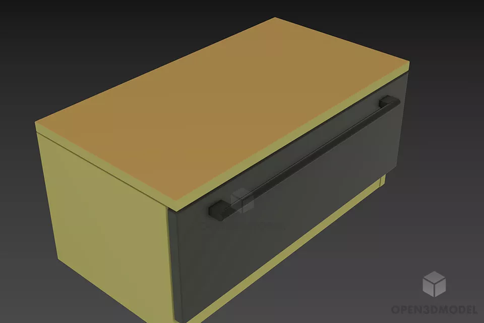 Apartment Door With Square Panel 3d model