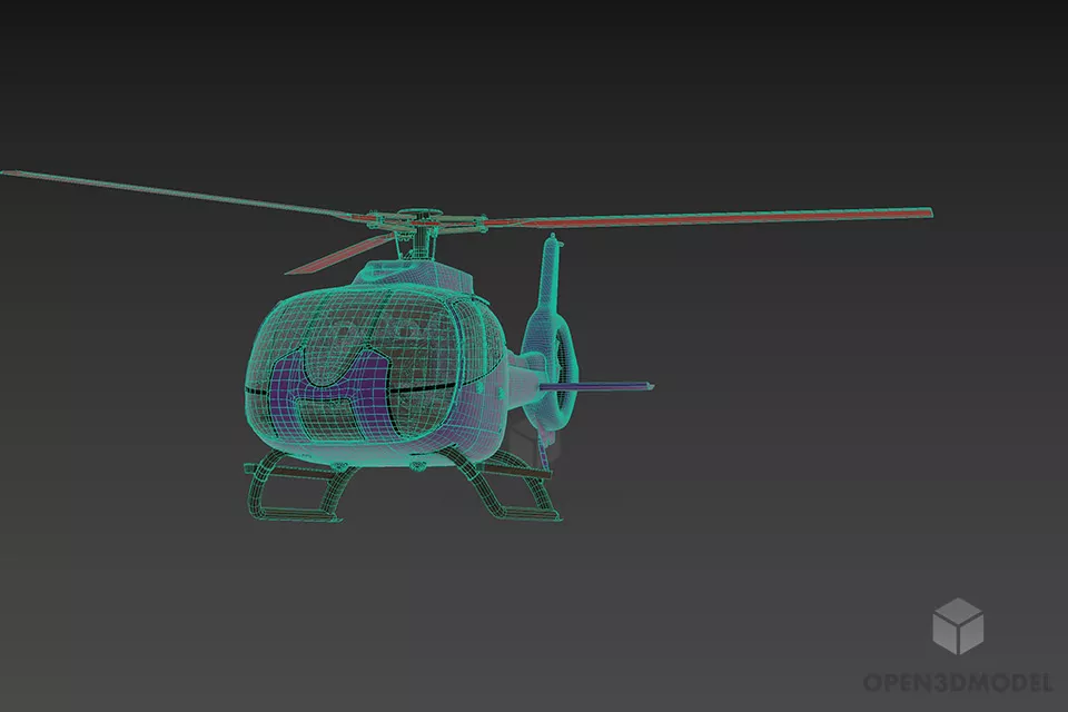 Modern Utilities Helicopter Aircraft 3d model 3