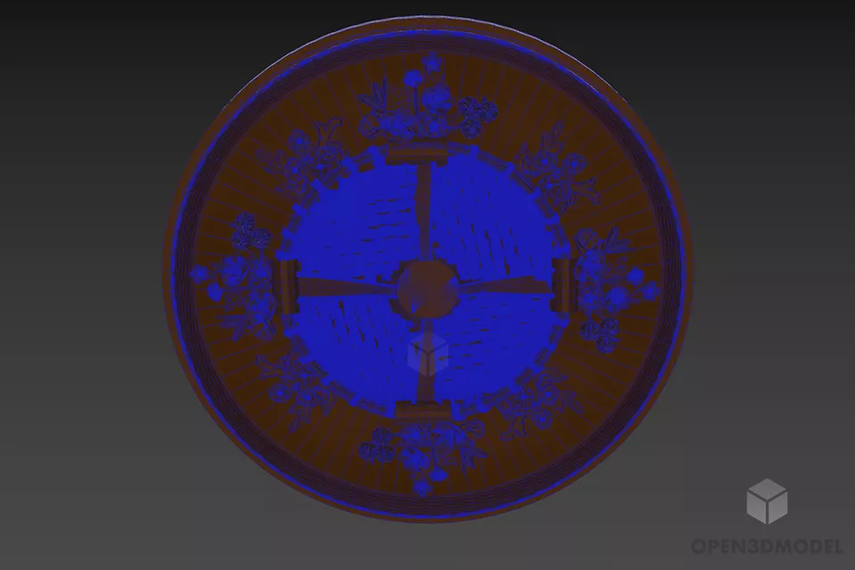 Round Plaster Rosette 3d model 3