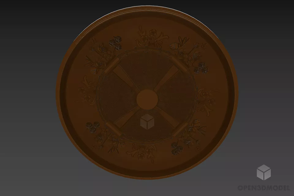 Round Rosette Spiral Lines 3d model