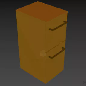 Wall Locker Furniture With Two Drawers 3d model