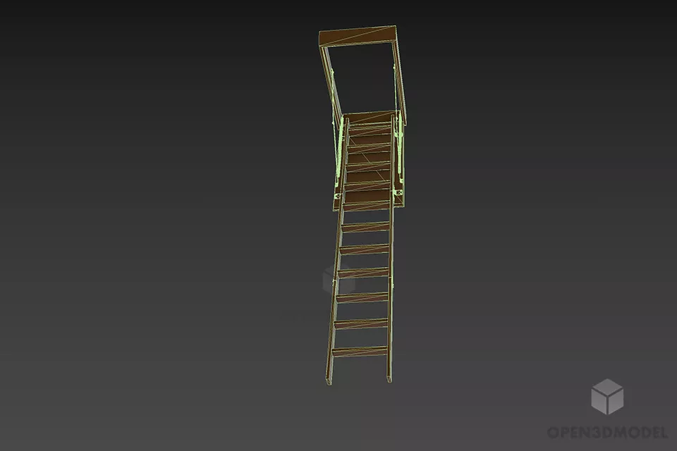 Ceiling Attic Staircase Foldable 3d model 3