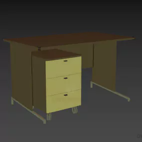 Work Table With Detach Wheel Cabinet 3d model