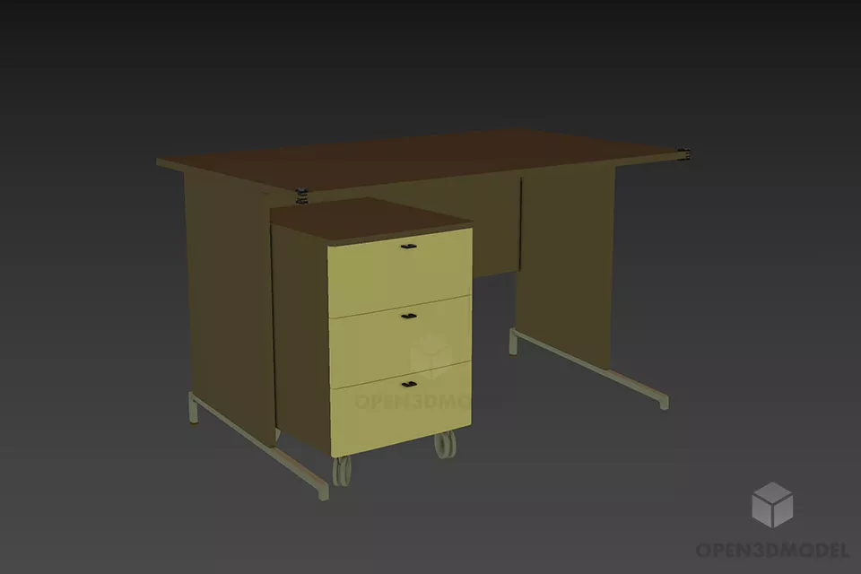 Walnut Table Luxury Style 3d model