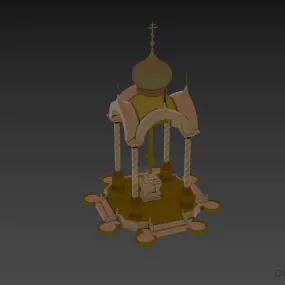 Eastern Religion Pavilion Building 3d model
