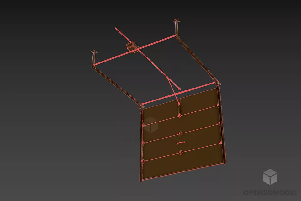 Steel Gate For Garage 3d model 2
