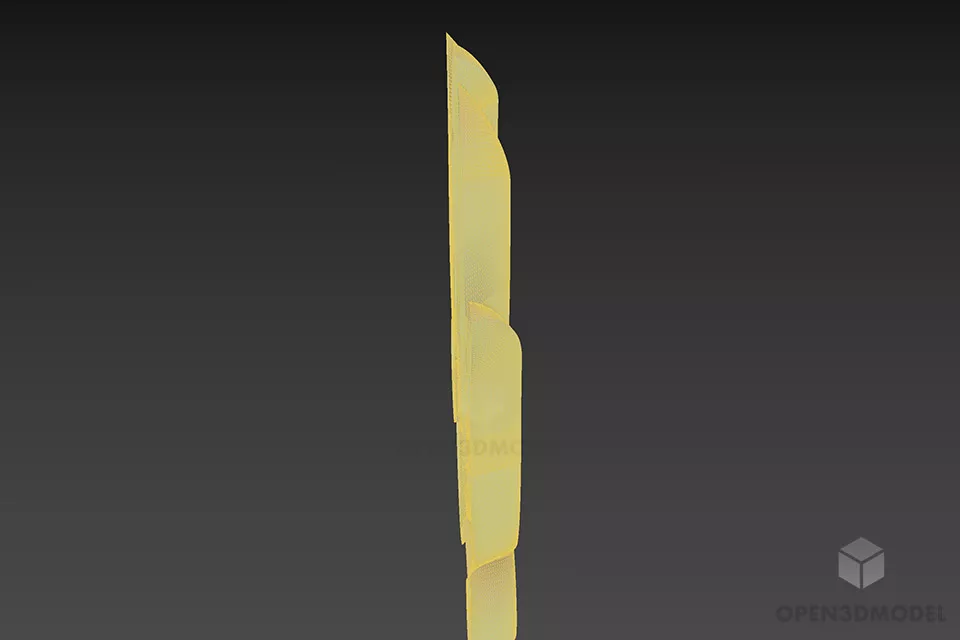 Brass Decor Logo Curved Shape 3d model 3