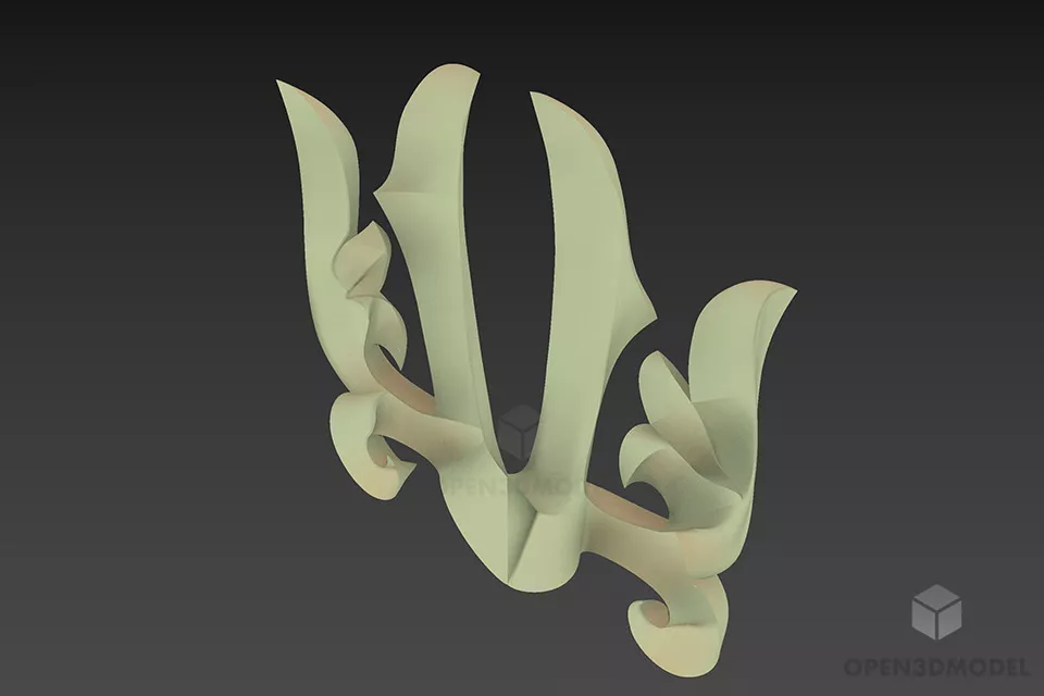 Wood Craft Corner Applique Frame 3d model