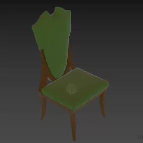 Single Chair Turri Walnut Frame 3d model