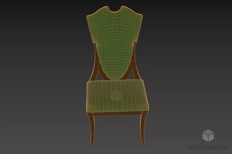 Single Chair Turri Walnut Frame 3d model 3