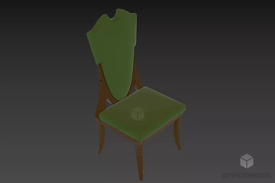 Cylinder Seat Upholstered With Carved Stand 3d model