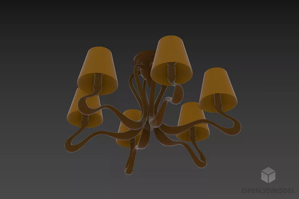 Antique Brass Base Table Lamp 3d model