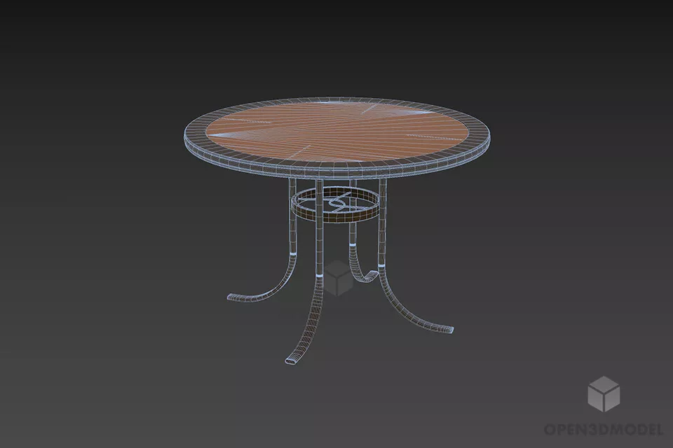 Round Glass Coffee Table With Steel Leg 3d model 2
