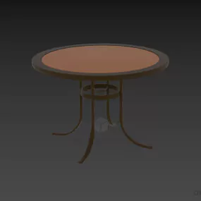 Round Glass Coffee Table With Steel Leg 3d model