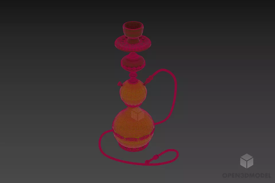 Brass Hookah 3d model 3