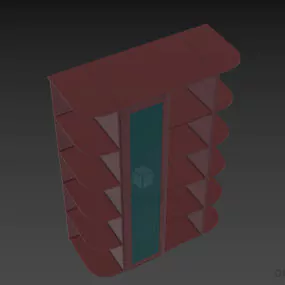 Side Rack Shelf With Vertical Mirror 3d model
